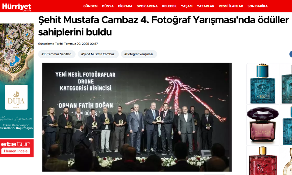 Hürriyet'te çıkan yarışma haberi