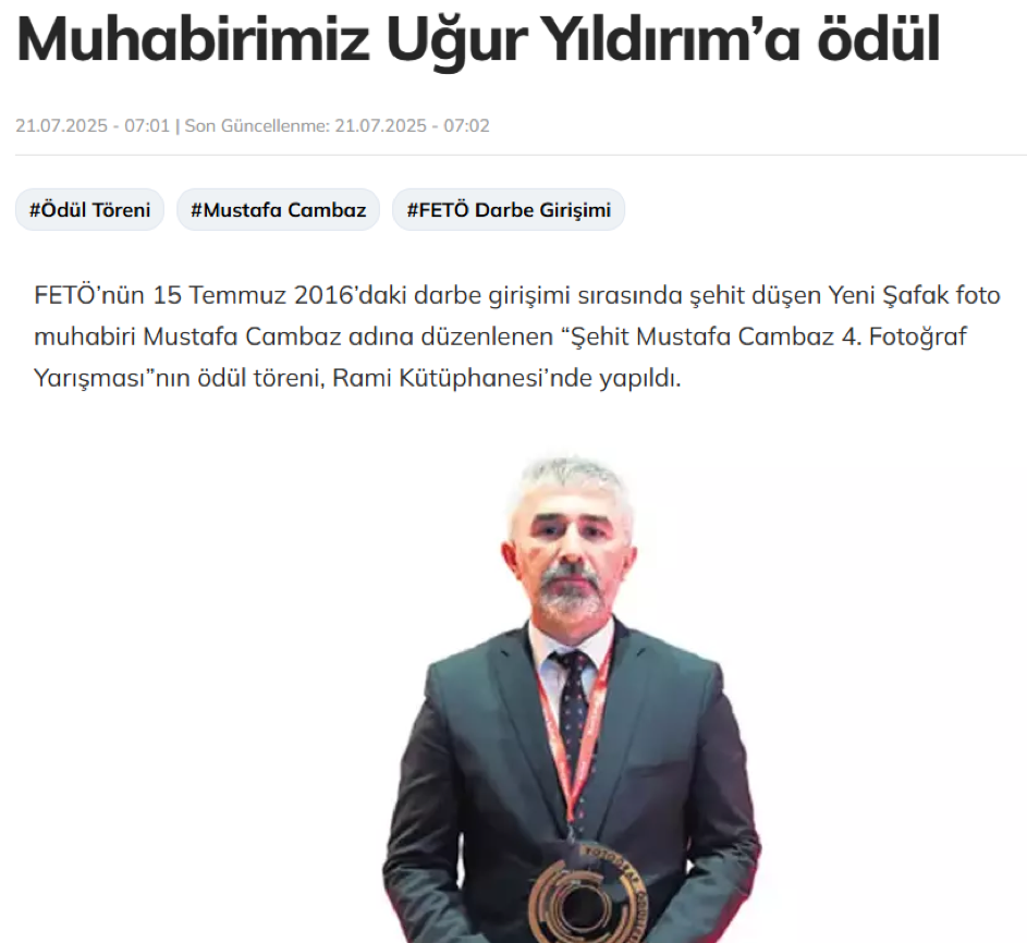 Milliyet'te çıkan yarışma haberi