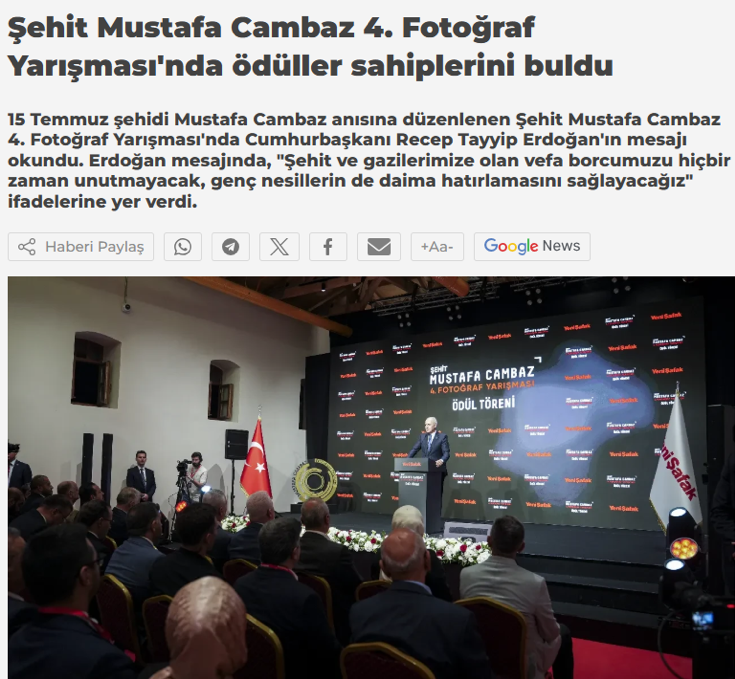 TGRT Haber'de çıkan yarışma haberi